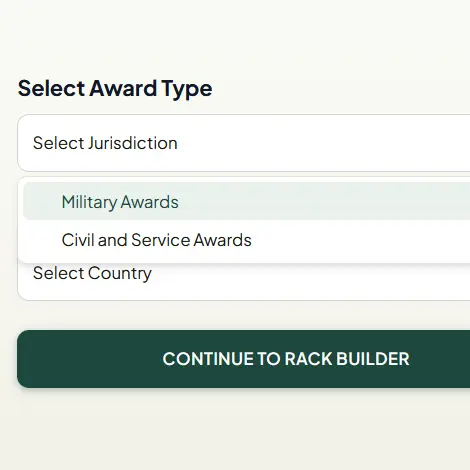 Choosing medals in the Rack Builder app