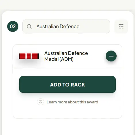 Reviewing the rack arrangement in the app