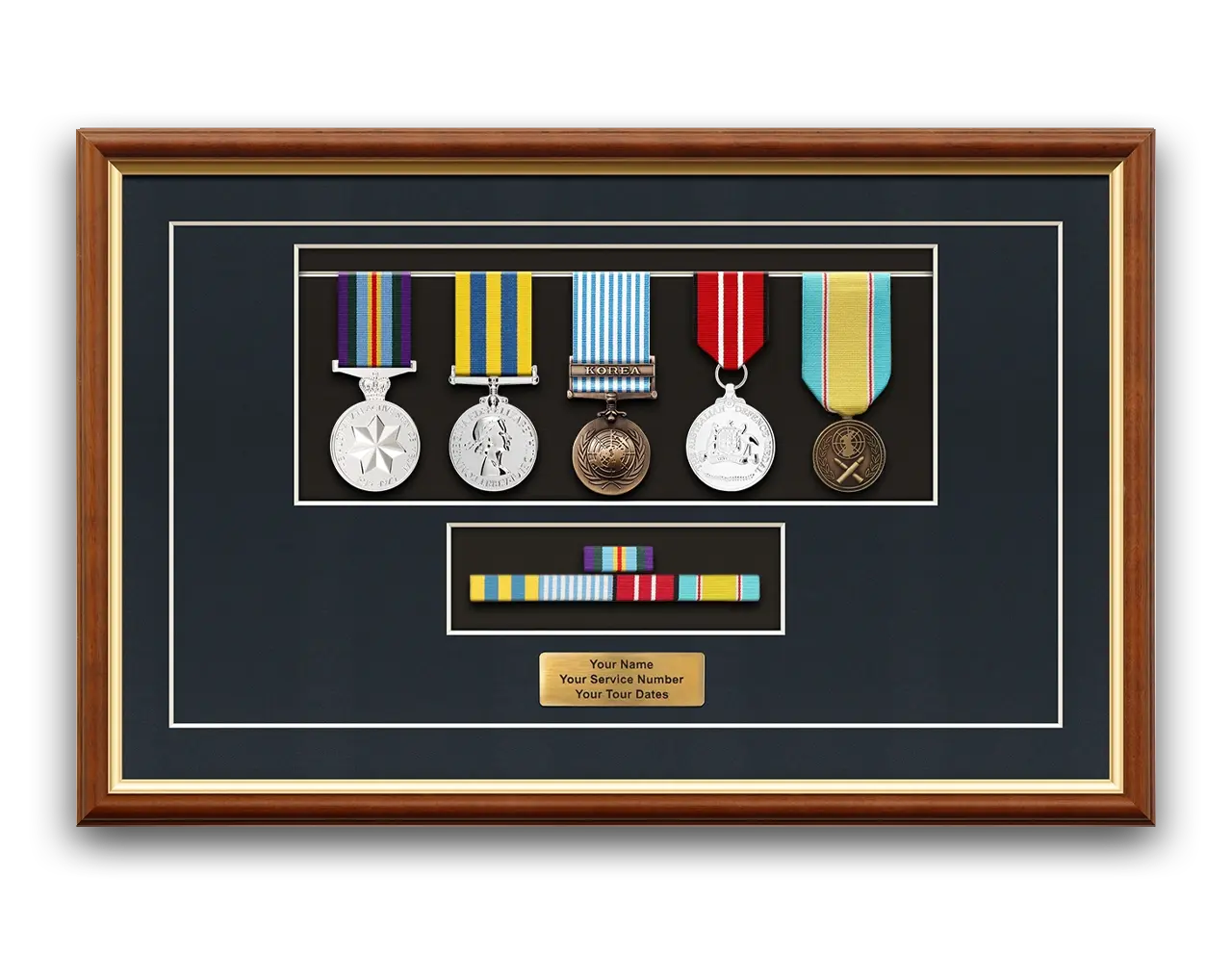 Replica Medals in a Timber Display Frame