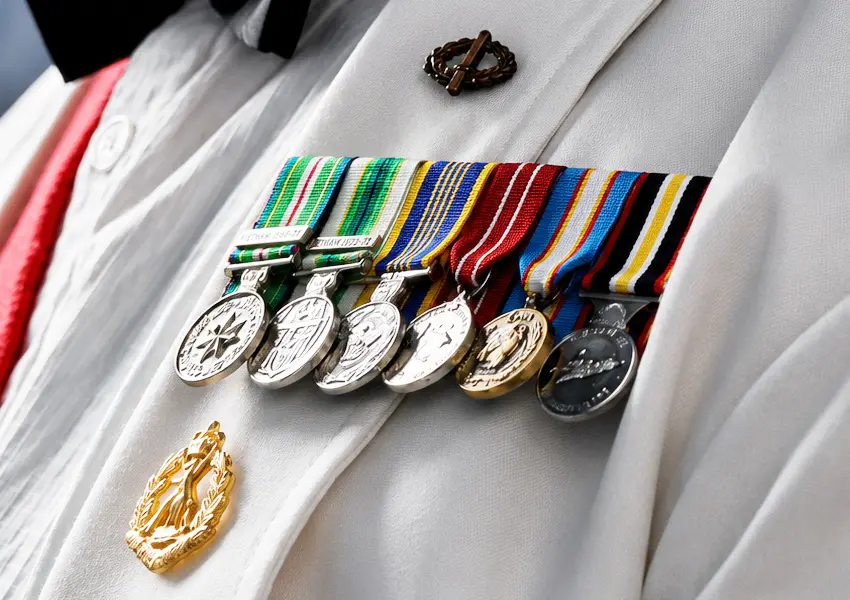 Miniature medals worn on formal mess dress