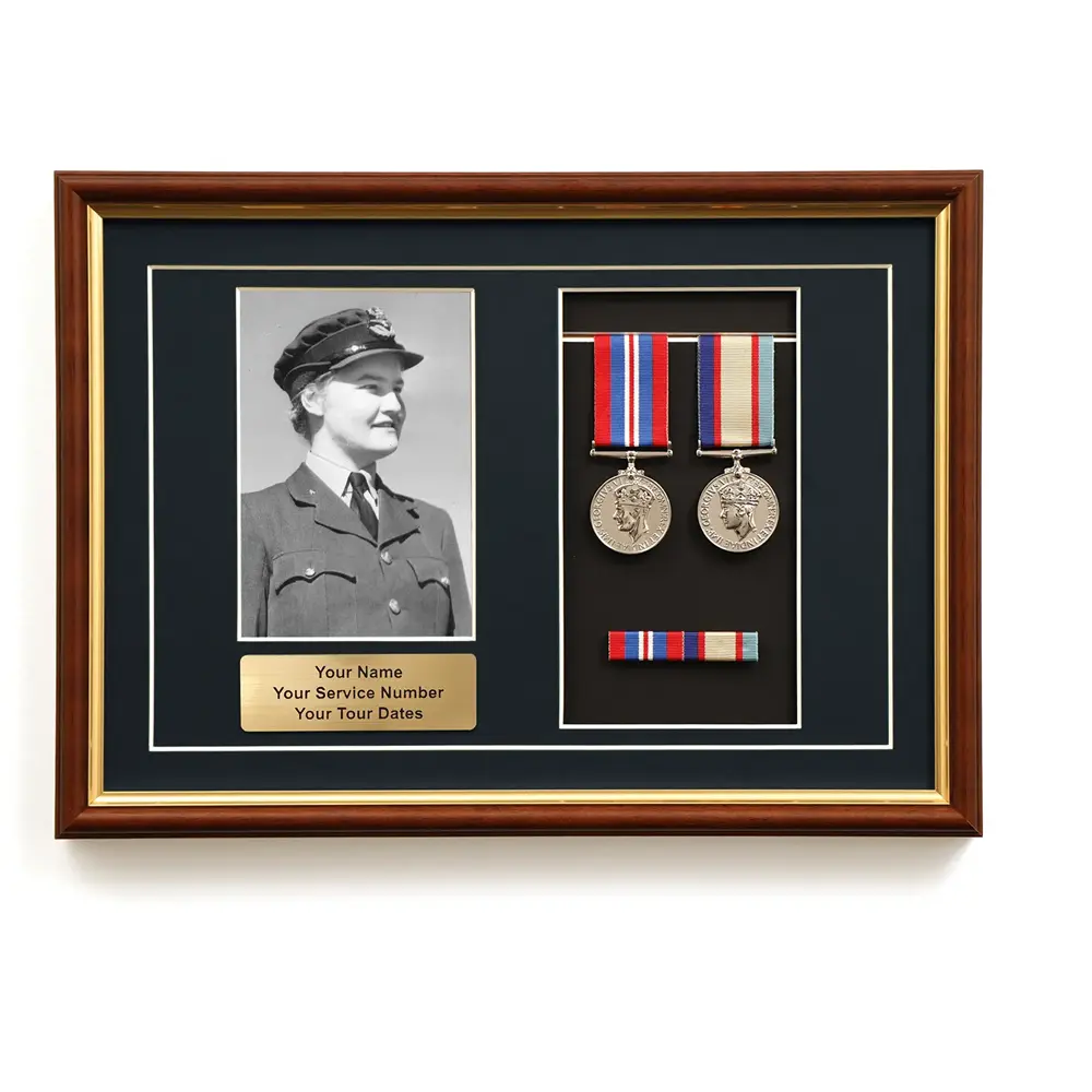 Photo and medal display frame in landscape layout