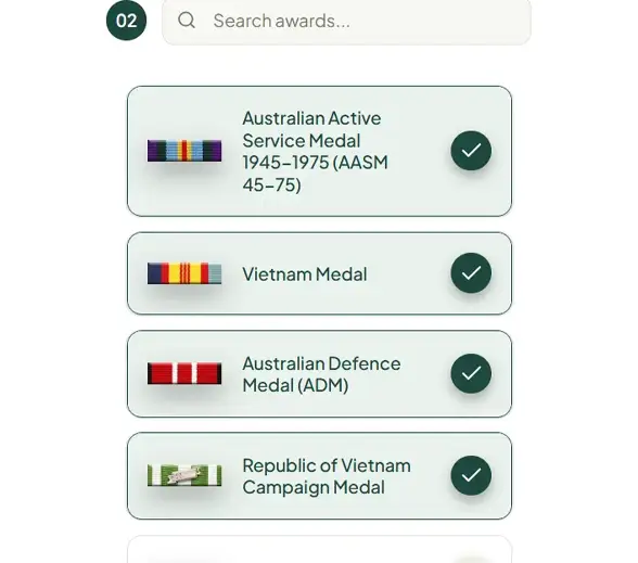 Select your medals
