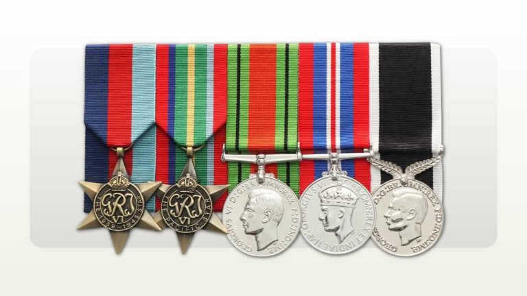 Group of five Second World War stars and medals with overlapping ribbons